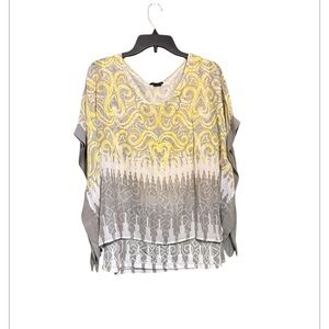 Women's Gray
Yellow White 2 Layer Dolman
Short Sleeve Top size 1X